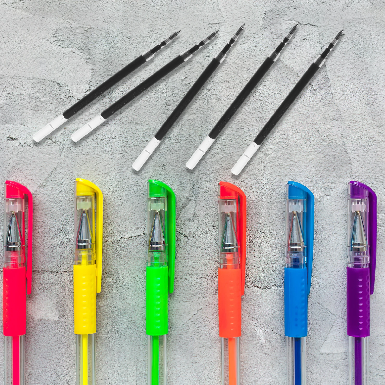 

20 Pcs 0.5mm Black Plastic Gel Pen Refills Replacement Ink Cartridges for Students Study Work Multi Function Supplies