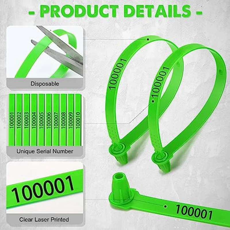 1000Pcs Security Seal Tamper Security Lock For Trailer Logistic Shipping Packaging Shipping Green