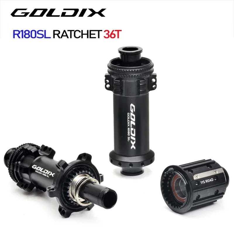 

GOLDIX R180SL Highway Hub Center Locking Disc 24 Hole Spike Wheel 36T Straight Pull Hub Crushed Stone Bicycle for Bike Parts
