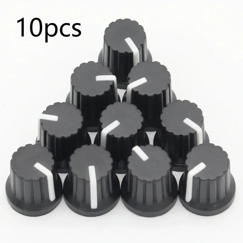 10pcs 6mm Rolling Potentiometer Knob Plastic Guitar Volume Rotation Knob,Used for Encoder, Electric Guitar Speaker Mixing Board