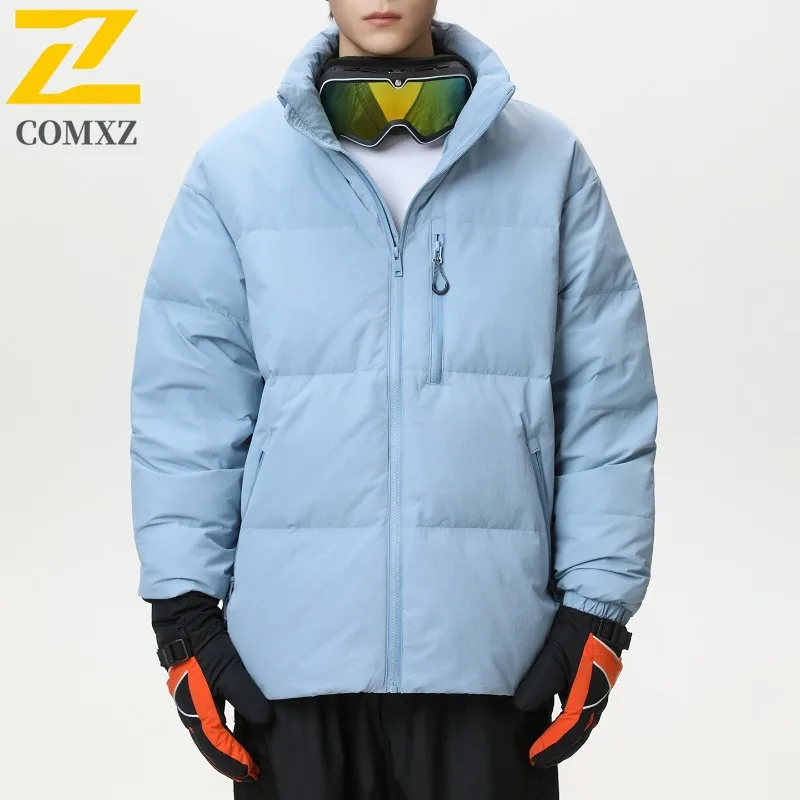 COMXZ رجل أسفل سترة مقنعين في الهواء الطلق العمل يندبروف سترة 2025 موضة السفر سميكة شتاء دافئ جديد مبطن السترات #2