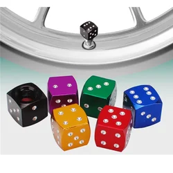 4x Red Dice Car Bike Motorcycle BMX Wheel Tyre Valve Metal Dust Caps Dusties  Automobiles Accessories