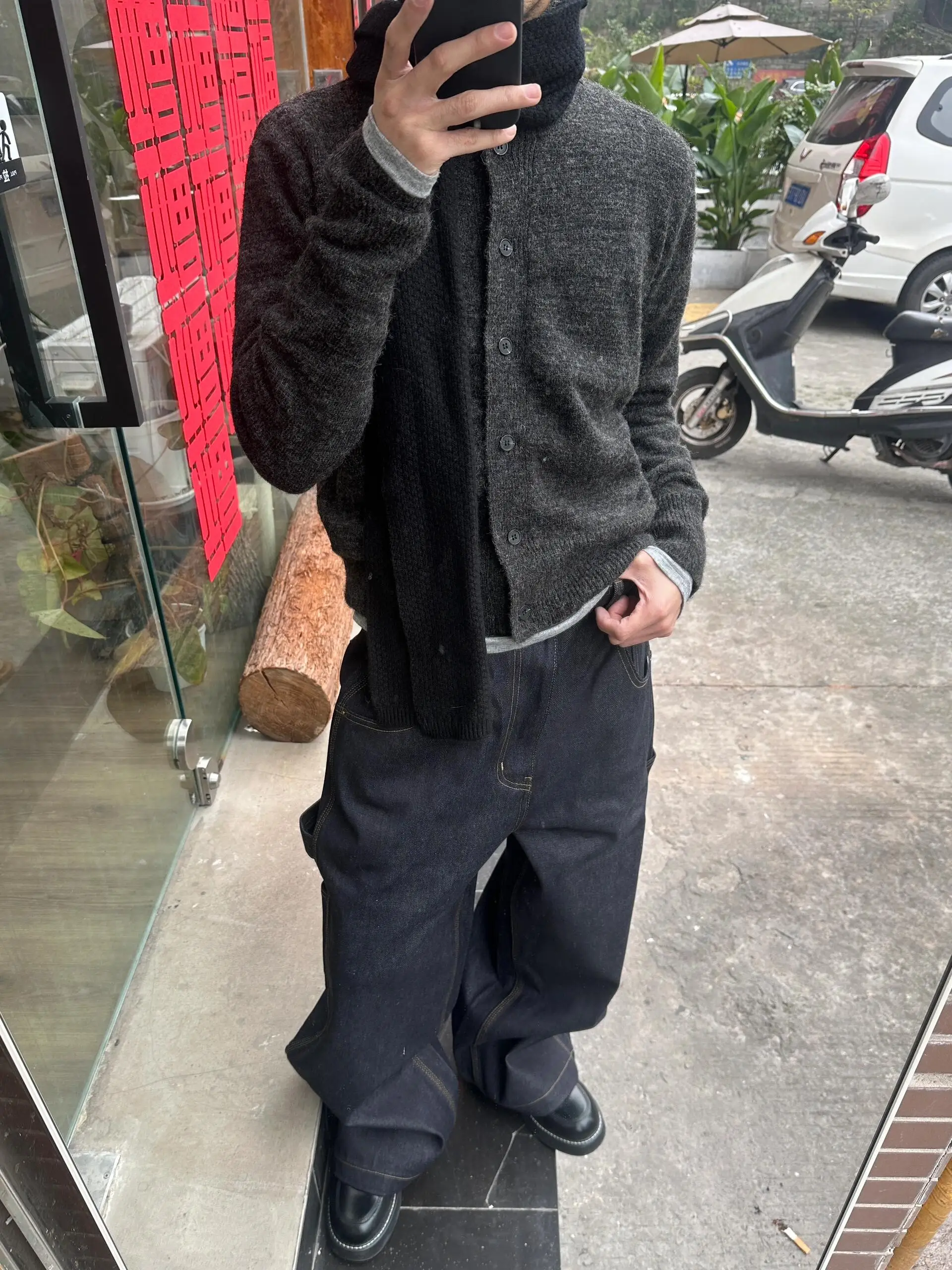 

Waed Vintage American Vibe Men's Jeans Loose Straight Leg Wide Leg Long Trousers Denim Youth Casual Wear All Seasons