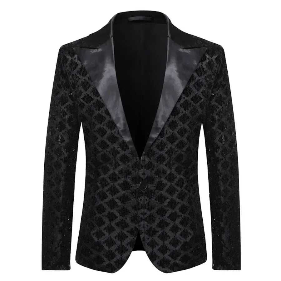 2025 New Men's Blazers Fashion Luxury Sequin Suit Jackets Man Party Stage Prom Banquet Host Costume Trend Casual Men's Clothing