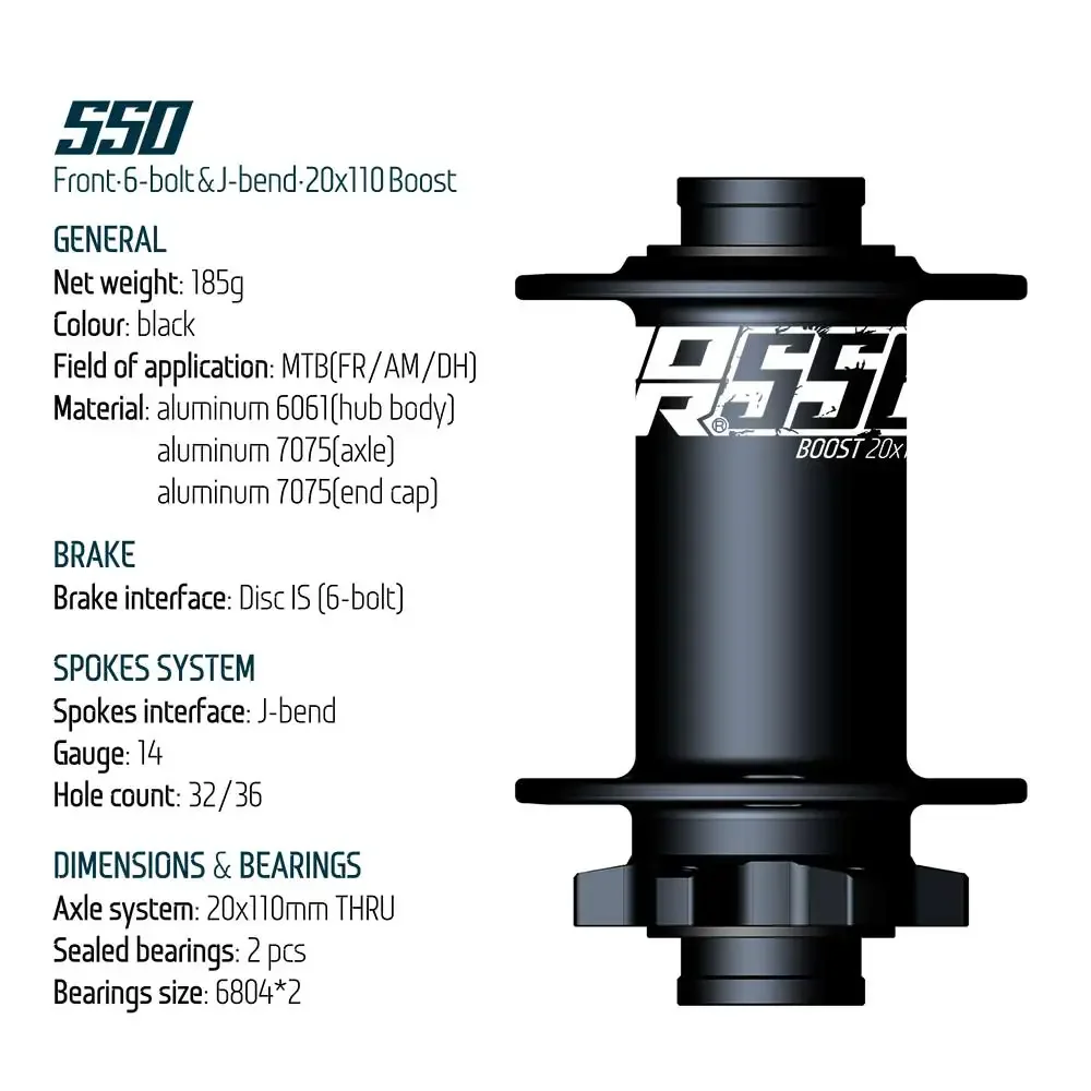 Koozer 550 Vorderradnabe ohne Boost 15x110 20x110 32H für Heavy XC AM FR DH E-Bike Downhill MTB Naben Enduro Fahrradnaben Fahrradteile – Detail 20