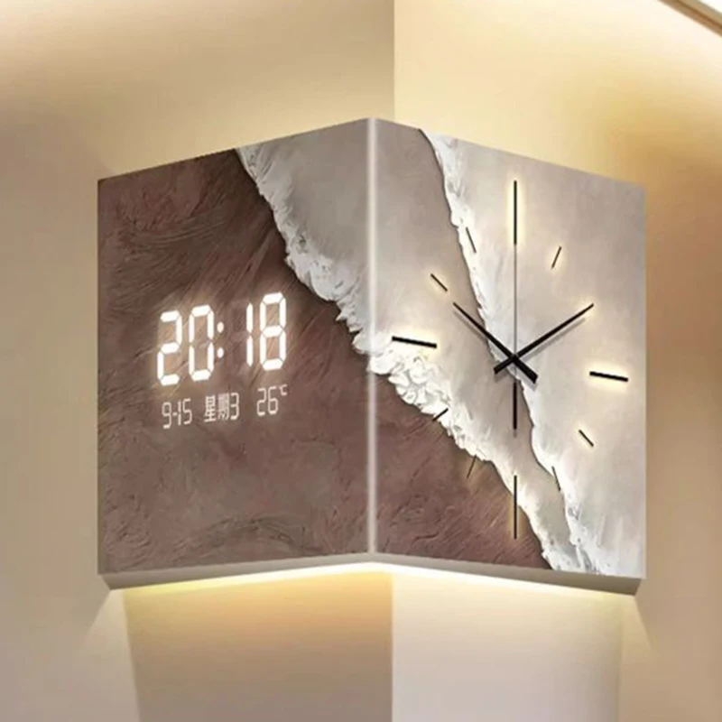Modern Elegant Wall Clocks Led Design Wall Clocks Luxury Living Room Decoration Clock Creative Light Clock Digital with Hands