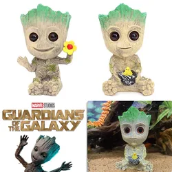 Marvel Groot Figure Model Aquarium Decoration Cute Tree Man Car Interior Desk Ornament Creative Landscaping Resin Doll Toy Gifts