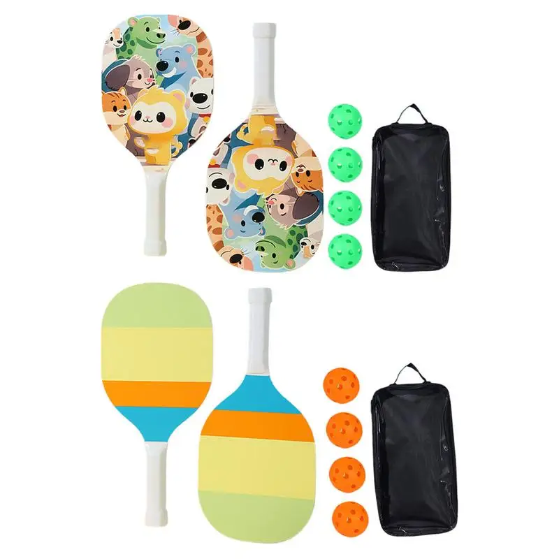 

Набор ракеток Pickleballs для детей и взрослых, удобная ручка, весло Pickleballs с 4 мячами, ракетка для пляжного настольного тенниса Pickleballs