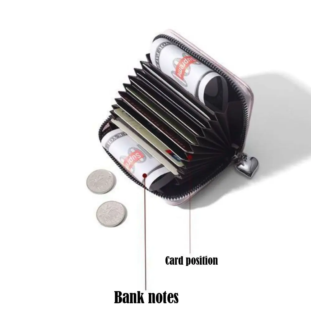 Portable Cute Love Women's Wallet Zipper Multiple Card Slots Coin Purse Short Student Card Holder Gifts