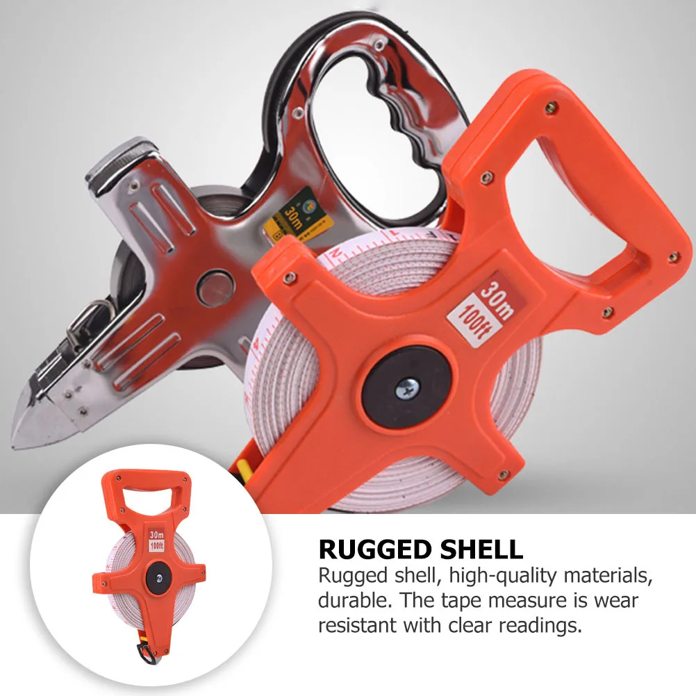 1 لفة رف نوع متر حاكم 30 متر شريط قياس هندسي متين بكرة مفتوحة لقياس دقيق بناء المناظر الطبيعية