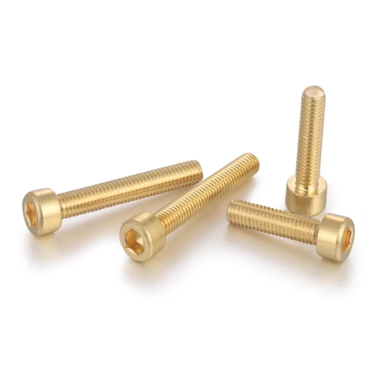 1-50pcs DIN912 Pure Hex Socket Screw M2 M2.5 M3 M4 M5 M6 M8 M10 Brass Cap Head Bolts