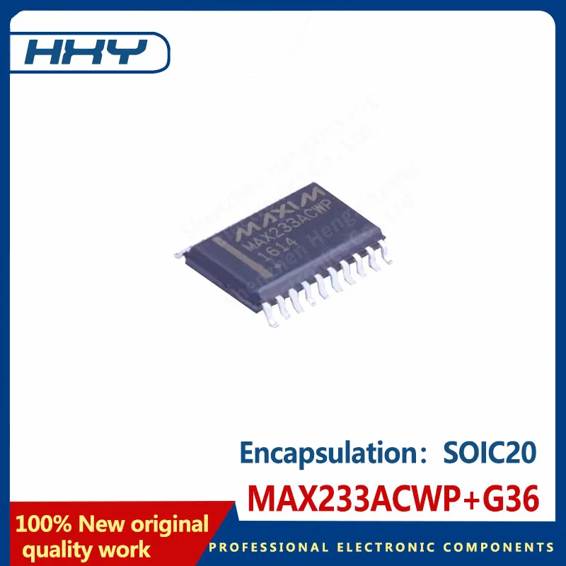 شريحة واجهة اتصال MAX233ACWP ، حزمة G36 SOIC20 ، 1 قائقي