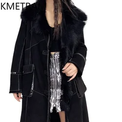 Real Wool Sheepskin Double Faced Fur Coat Women luxury 2024 Winter Clothes Black Long Fur Jacket New in Outerwears шуба женская