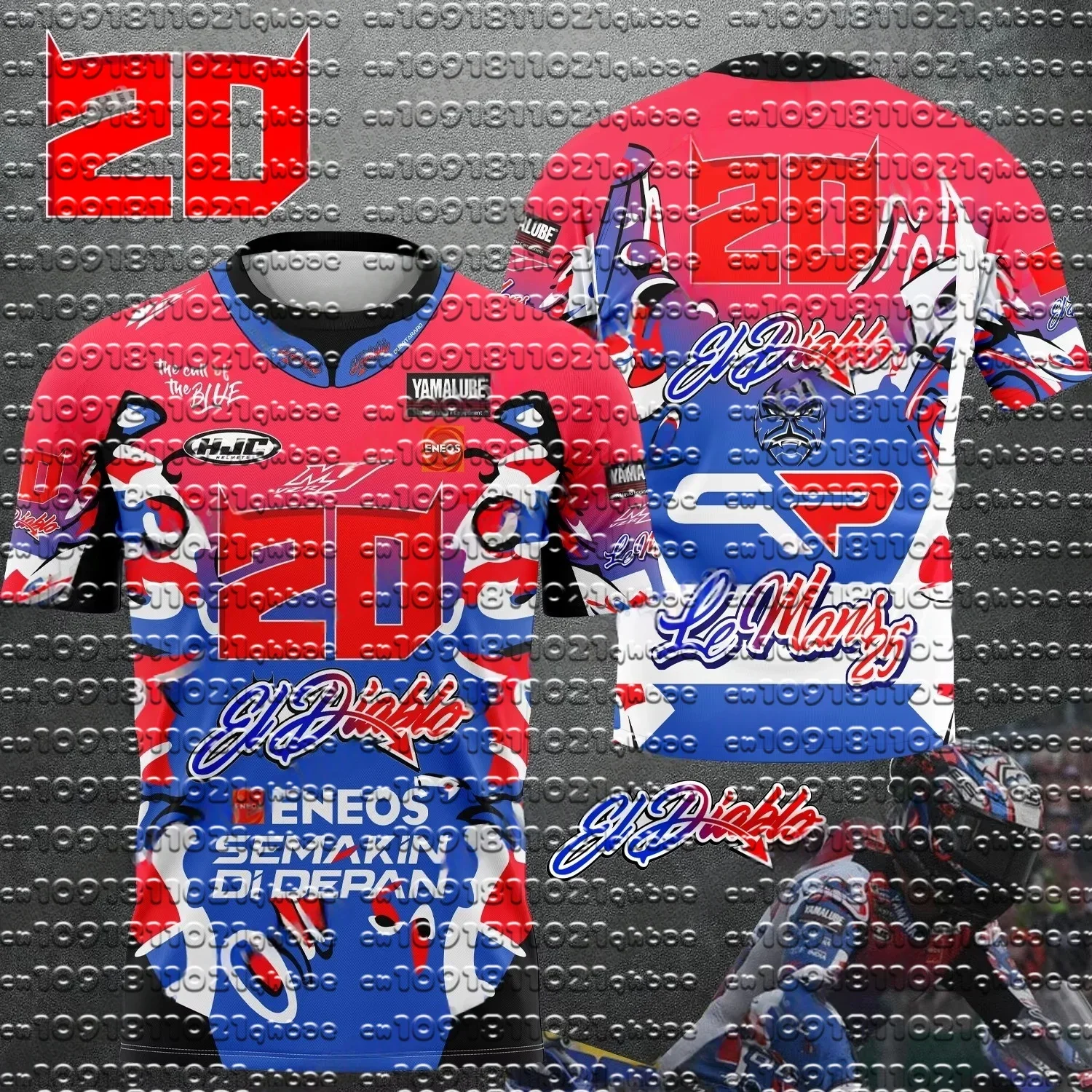 

Новинка лета 2025 года, мужская памятная футболка Crazy Racing No 20, дышащая детская футболка для любителей фанатов Fabio Quartararo