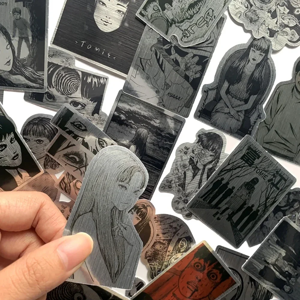 50 قطعة أنيمي تومي الرعب الليزر ملصقات معدنية Junji Ito الديكور حقيبة سكرابوكينغ المحمول الهاتف القرطاسية كول #2