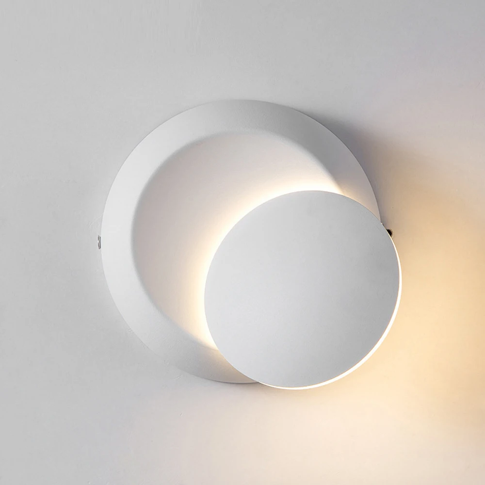 

Modern Round Sconce Wall Light 360° Rotation Bedside Lighting Aisle Corridor Living Room Foyer Study Reading Decor Wall Lamps