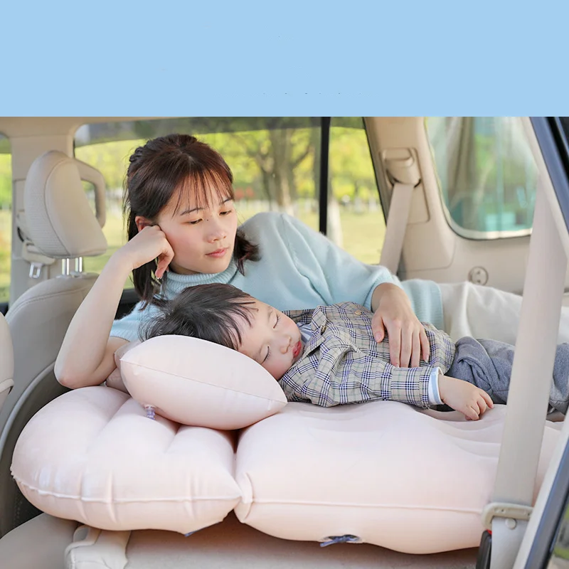 Multi-functional Car Inflatable Bed Car mattress Rear Seat Sleeping Mat SUV Trunk Sleeping Mat Plush Travel Bed