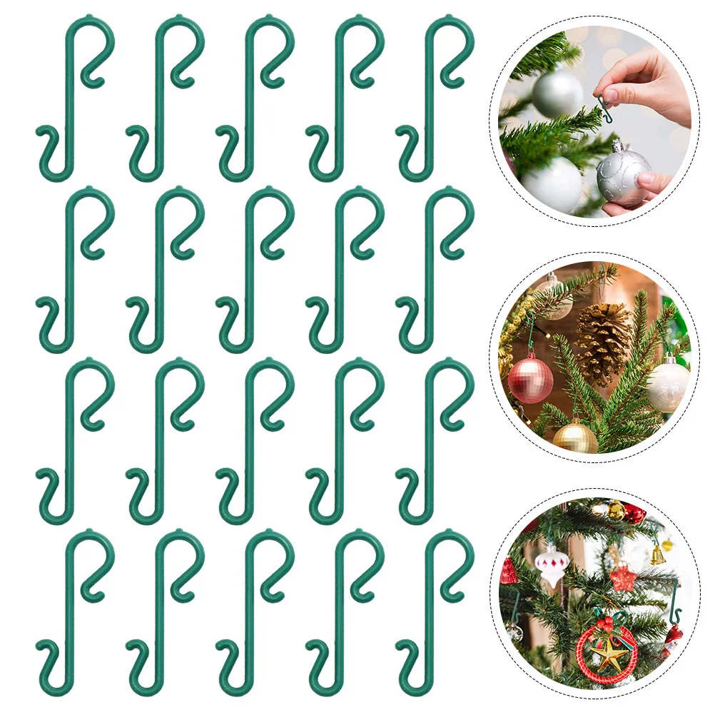 

100Pcs Christmas Decorative Hooks Plastic Xmas Tree Accessories Creative Wreath Hanging Decor Wreath Hook