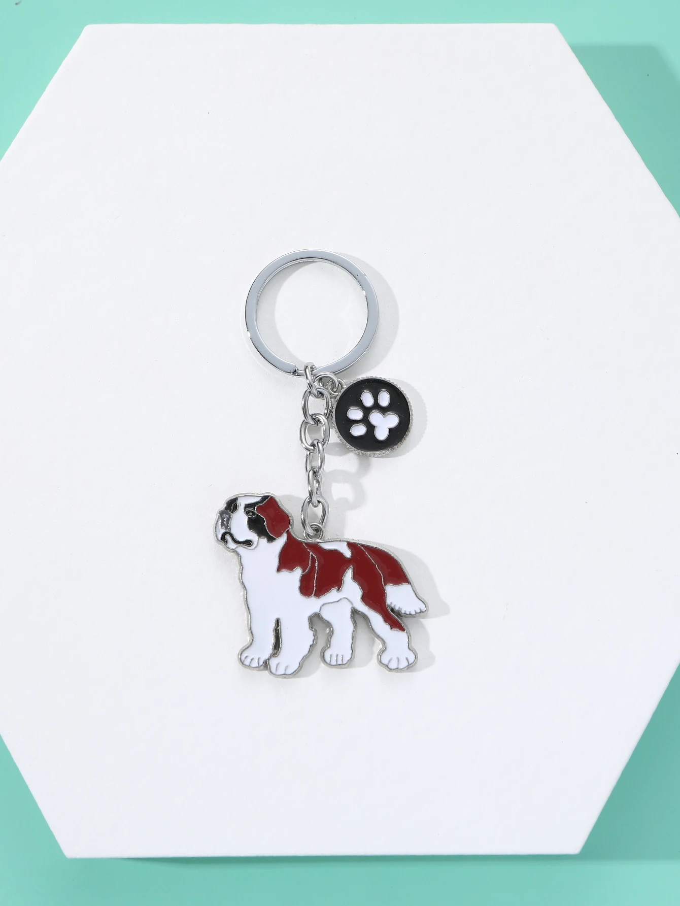 St.Bernard Dog Key Ring Cute Animal Pet Keychain Lovely Dog Key Bag Pendant Keychain For Girls Figures Accessories