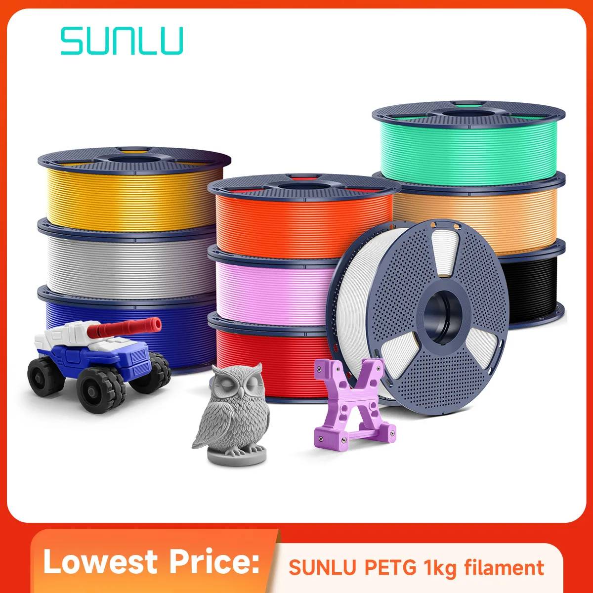 SUNLU PETG нить 1 кг 1 рулон для лабораторной цветной нить PETG PETG/PLA 3D-принтер сухая нить гладкая цветная нить для принтера PETG SUNLU PETG нить 1 кг 1 рулон для лабораторной цветной нить PETG PETG/PLA 3D-принтер сухая нить гладкая цветная нить для принтера PETG