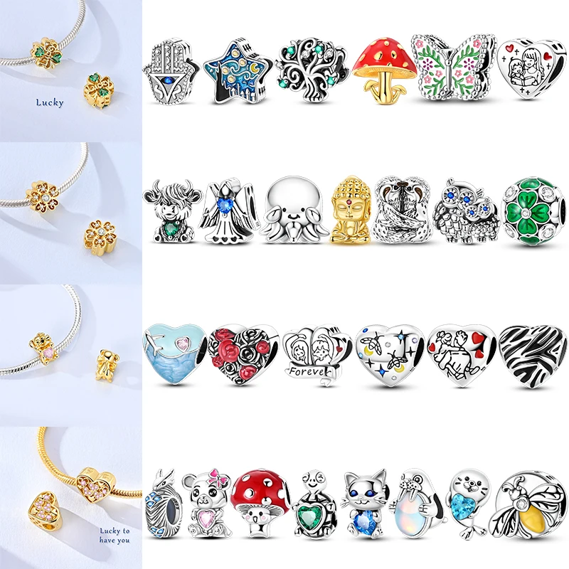 Charms Plata De Ley 925 Devil's Eye Infinity Eternal Symbol Dragonfly Positioning Buckle Original Charms Fit Women DIY Jewelry