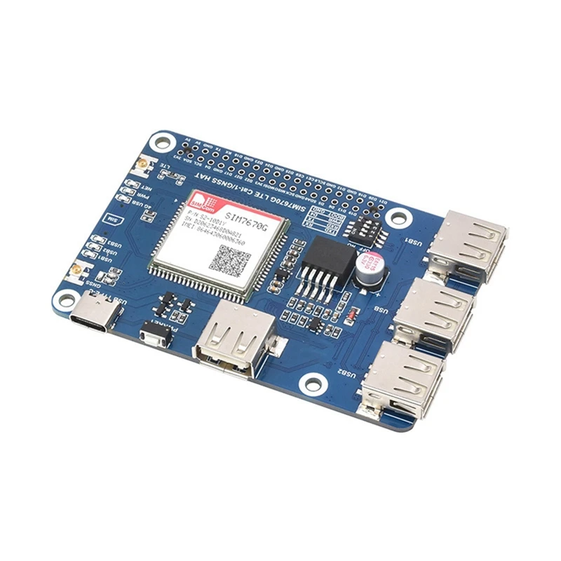 SIM7670G Module For Raspberry Pi LTE Cat-1/GNSS/USB Expansion Board 4G Global Communication LTE USB HUB