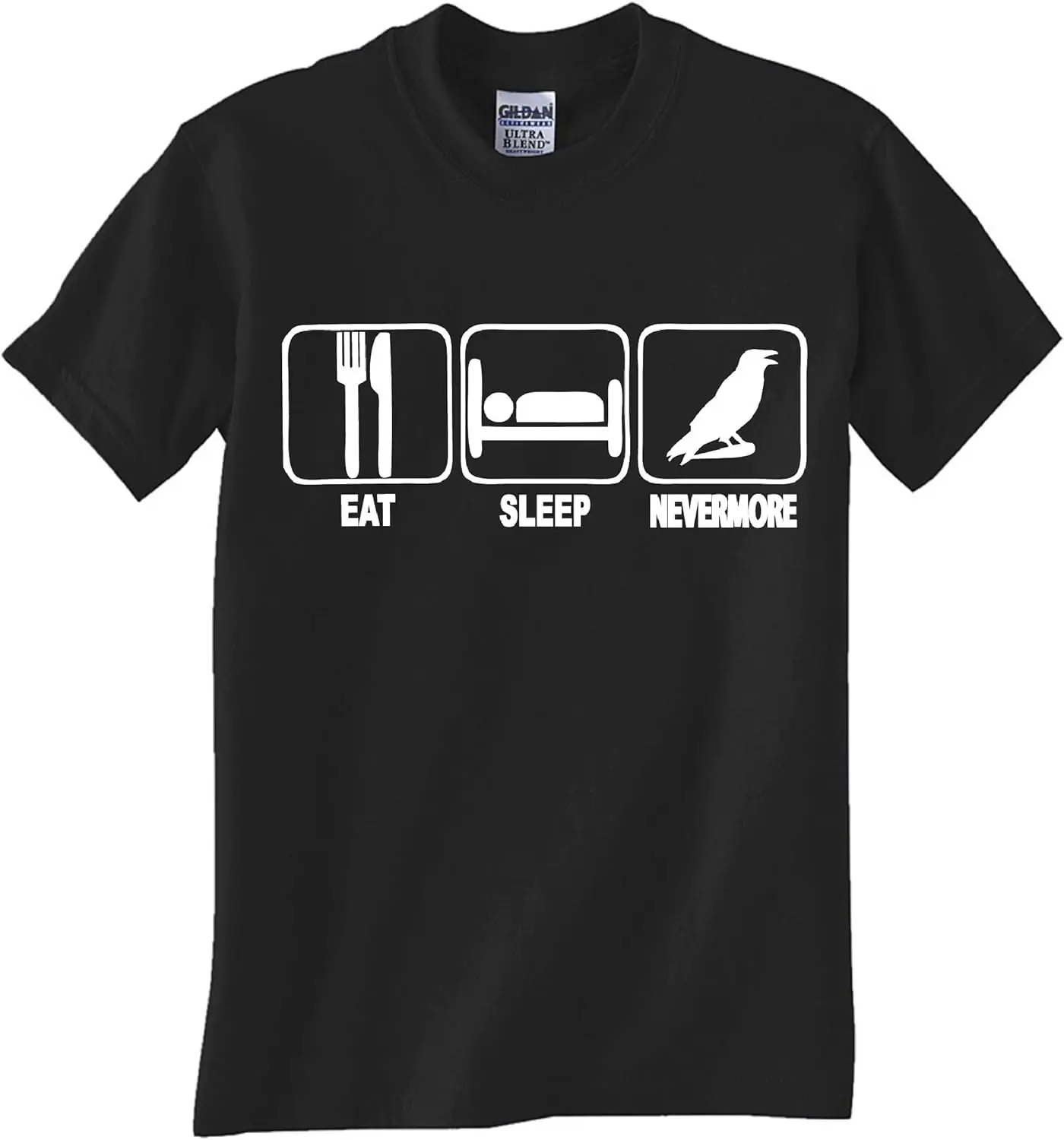 STUFF WITH ATTITUDE EAT Sleep Nevermore Black T Shirt