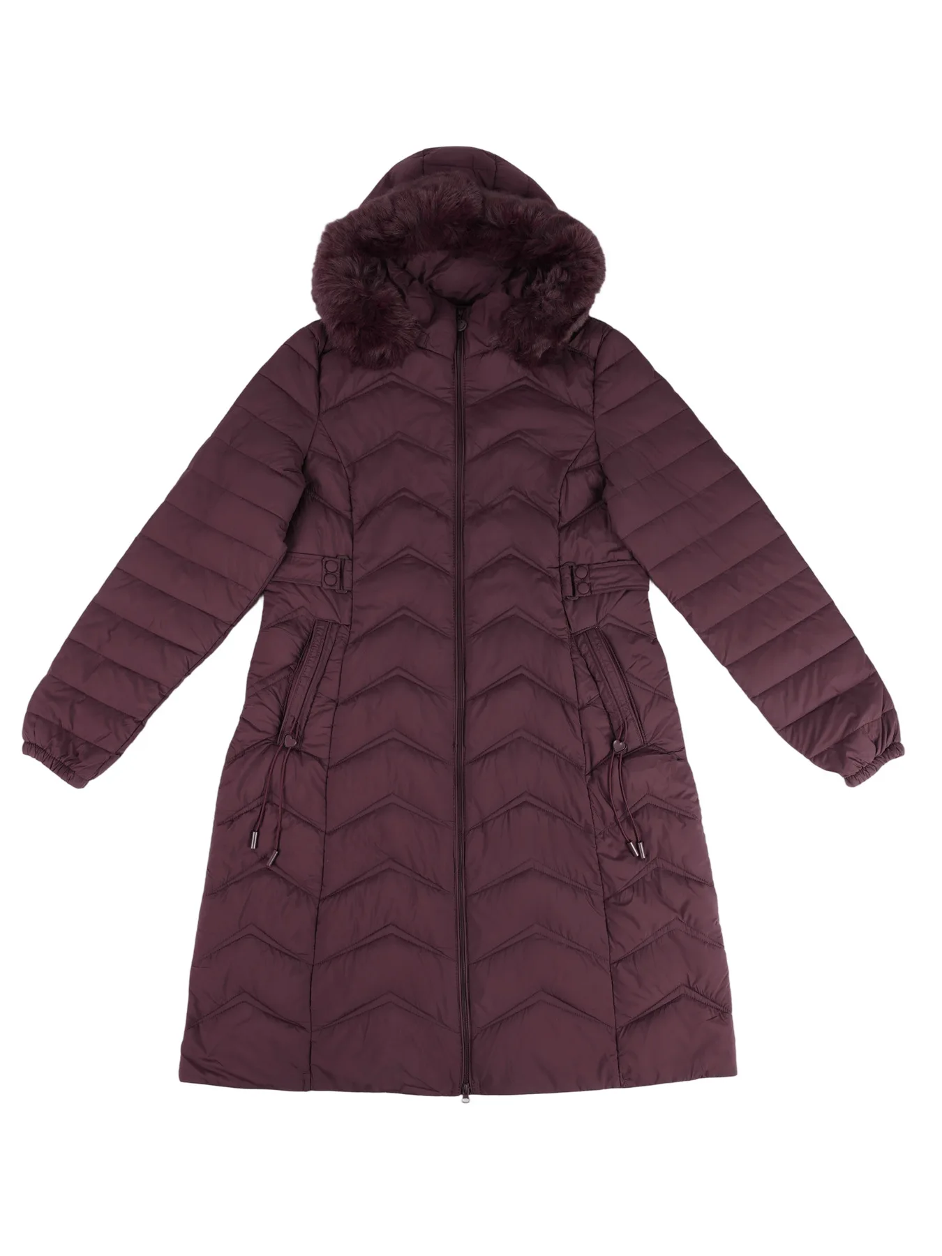 Women's Winter Fashion Cotton-Padded Jacket Long Knee-Length Slimming Detachable Fur Collar Detachable Cap Cotton Coat