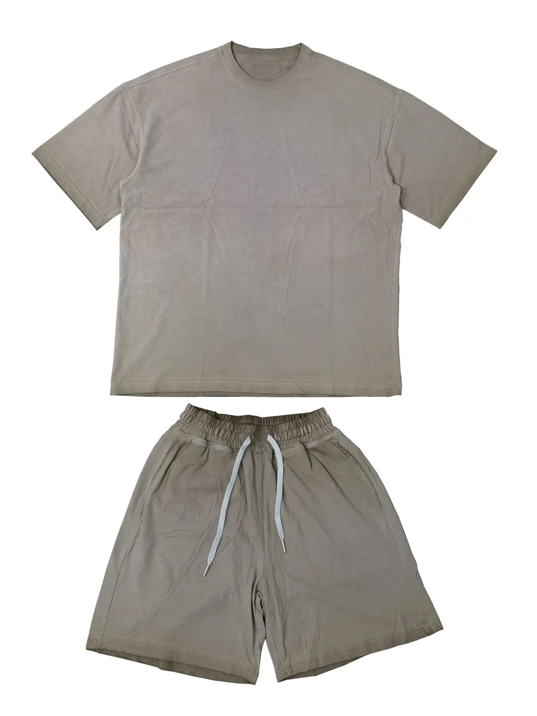 

Мужская футболка оверсайз из плотного хлопка с круглым вырезом и коротким рукавом, устойчивая к загрязнениям, свободного кроя