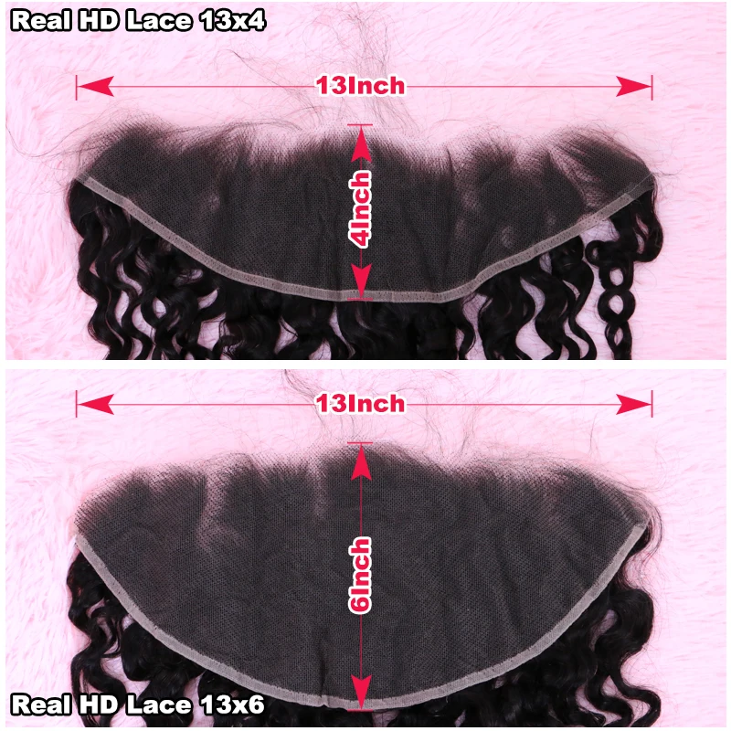 Real Invisible HD Lace Frontal with Bundle Hair Extensions Water Wave Virgin Human Raw Hair Bundles with Frontal 13x6 13x4 Lace