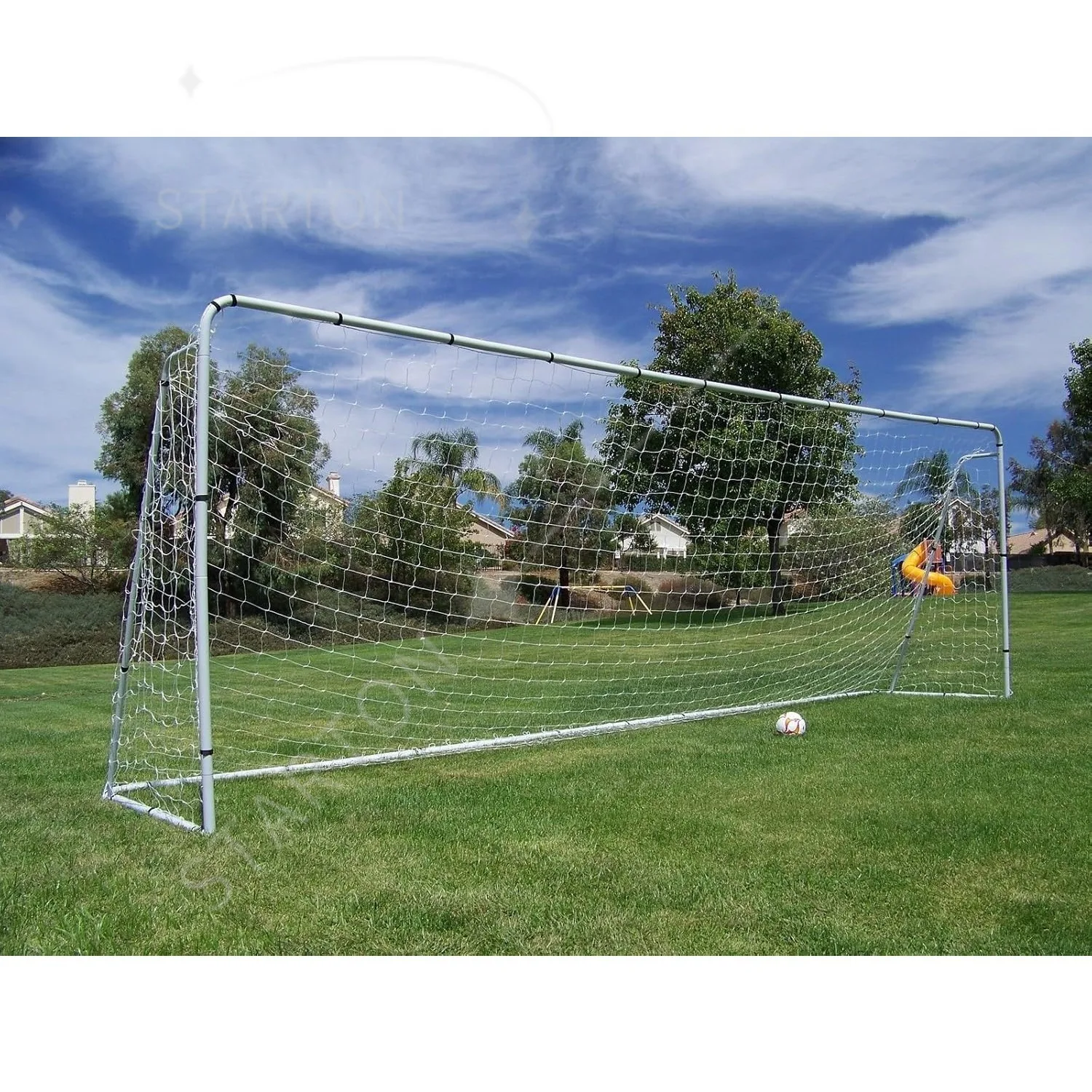 Official Youth Modified Size. Heavy Duty Steel Soccer Goal w/Net. Regulation Youth Modified
