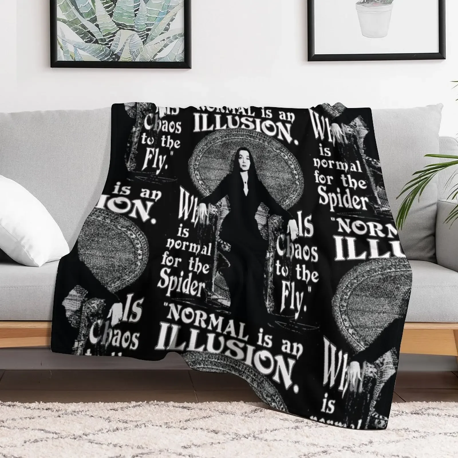 Morticia Addams-Normal Is An Illusion... Throw Blanket Blankets For Baby christmas gifts Single Blankets