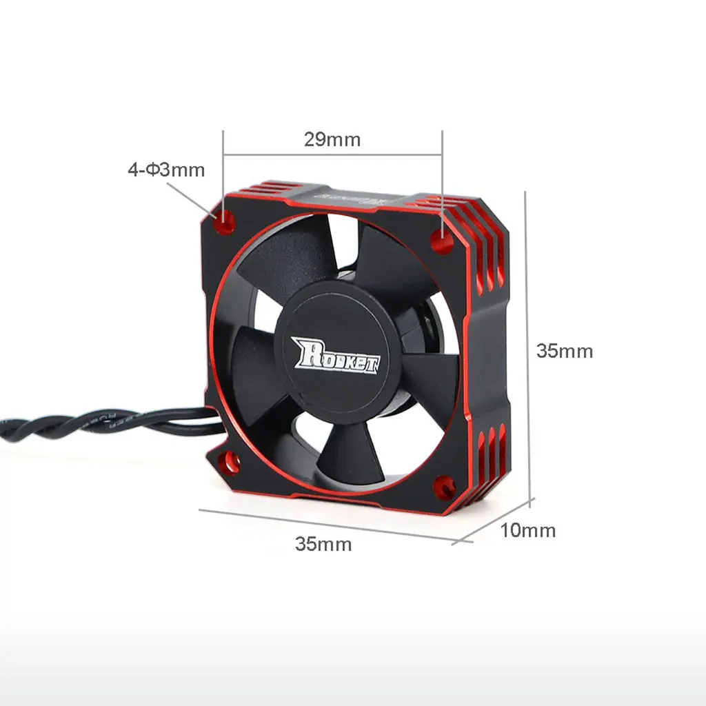 2 Stück SURPASS Rocket Kühlventilator 25mm 30mm 35mm 40mm 50mm Metall-Motorlüfter Wärmeableitungsventilatoren Abdeckung für 1/8 1/10 RC Auto Motor – Detail 25