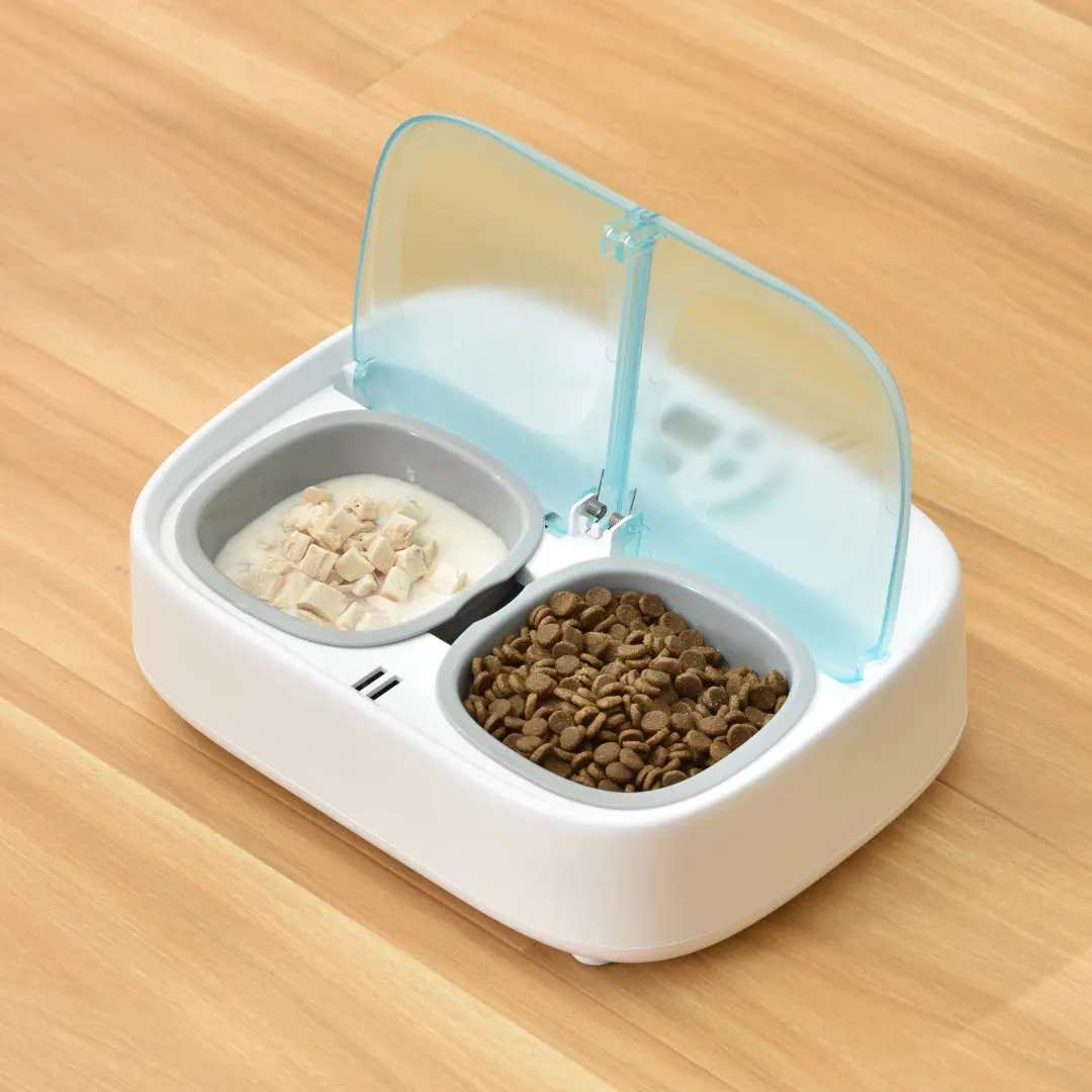 

Cat Pet Slow Feeder Bowl Eco-Friendly PP(Polypropylene) Safe Eating Tray Bluetooth Food Dispenser and Timer