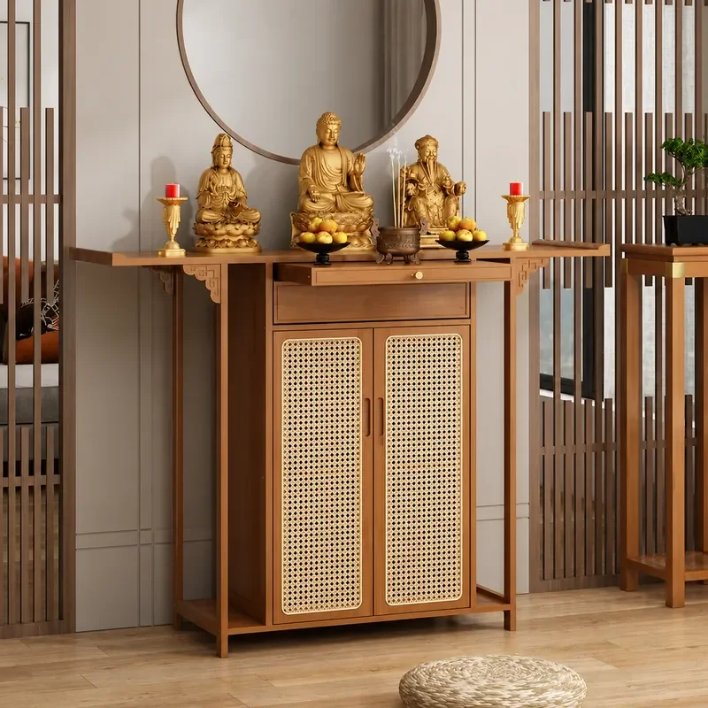New Chinese Style Table Living Room Altar Buddha Incense Table Household Guanyin God of Wealth Buddhist Cabinet Entrance