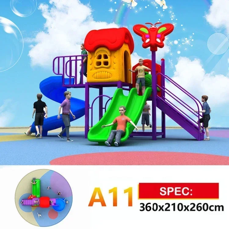 

Hot Sales Toddler Backyard Plastic Slide Play Set Outdoor Playground