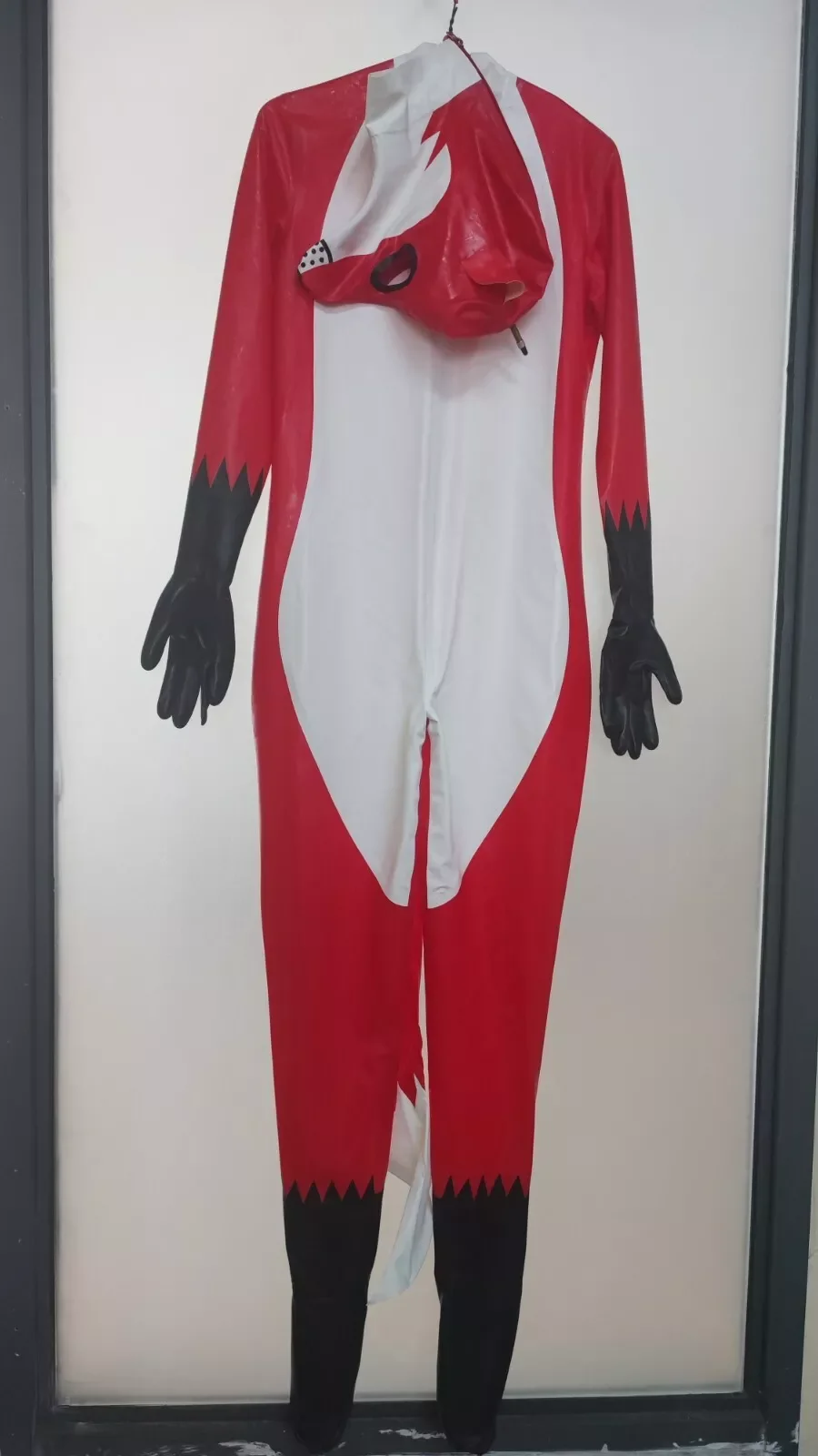 

New 100% Latex Rubber Cosplay Armless Bodysuit Tights Catsuit 0.4mm Fox uniform