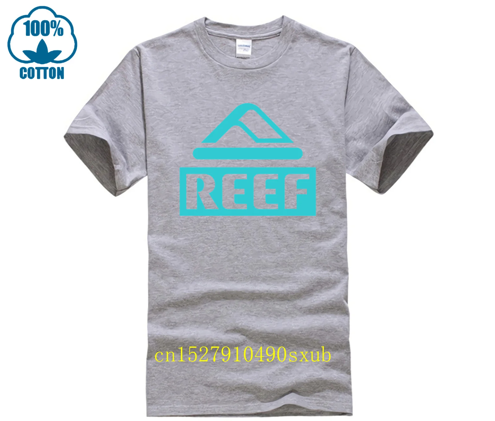 Reef Printing 2024 Men\'s New Summer Hot Solid Color Cotton T Shirt Casual Fitness Tshirt Outdoor Running Sport Short Sleeved Tee