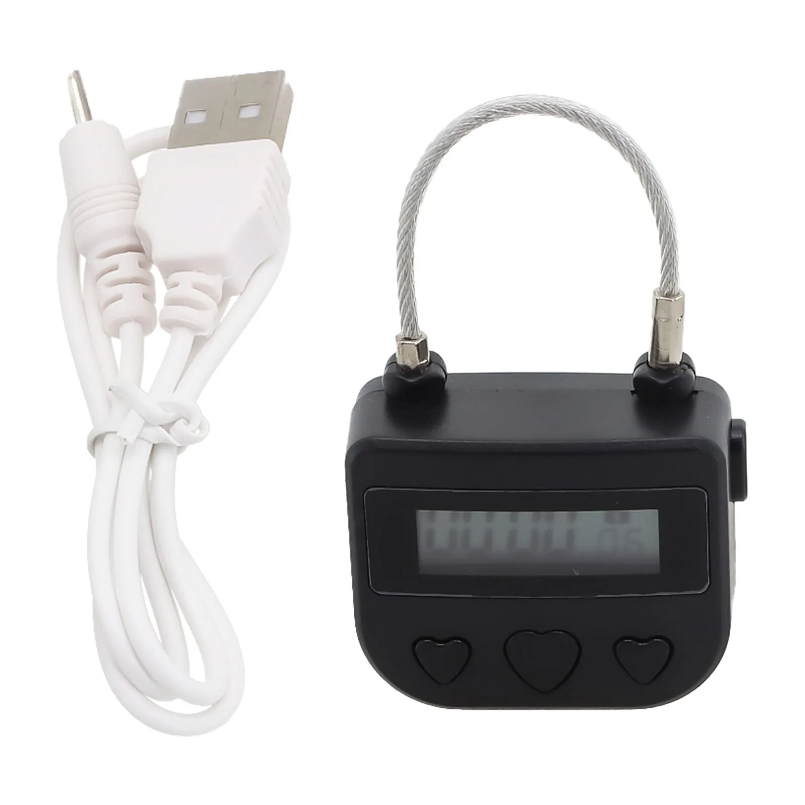 Rechargeable Timer Padlock for Habit Building and Usage Limitation Multiple Domains Including Electronics and Restraints