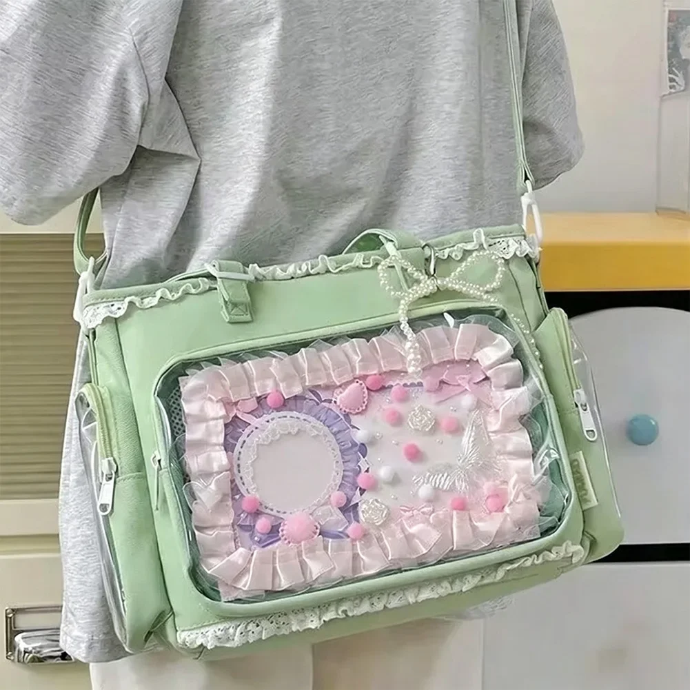 Stylish Women Single Shoulder Crossbody Itabag Large Capacity Japanese Two‑Dimensional Ballet Girl Handbag Nice Gift For Friends