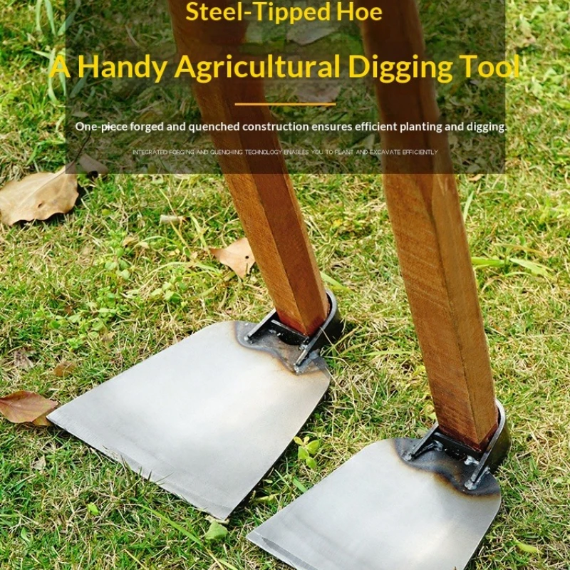 Outdoor Dual-Purpose Thickened Steel Large Hoe for Gardening Clearing Weeding Farming Heavy-Duty Durable Hand Tool