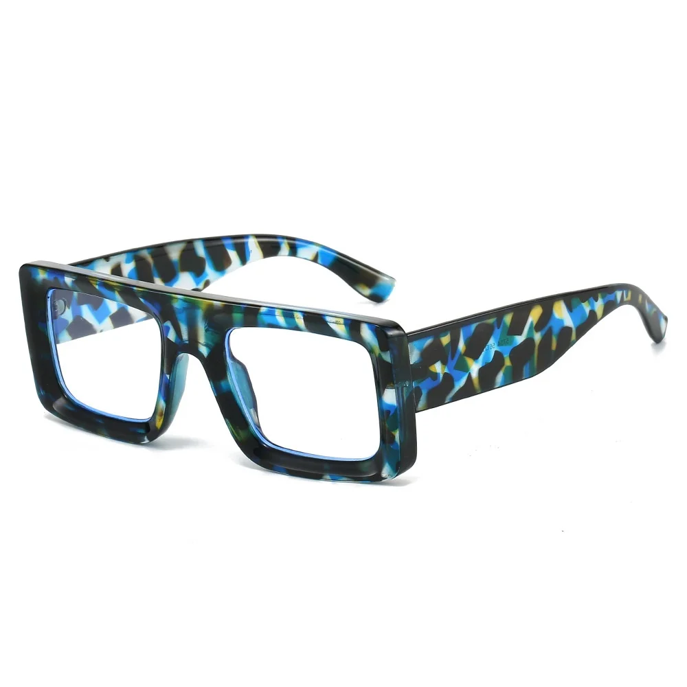 

Ins New Square Thick Frame Anti Blue Light Glasses 2025 Retro Leopard Print Anti Mobile Phone Computer Radiation Unisex Glasses