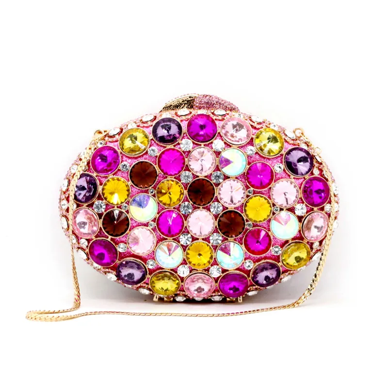 

Rhinestone Purse Handbags For Women 2022 Designer Big Diamond Red Flower Luxury Clutch Evening Bag Female