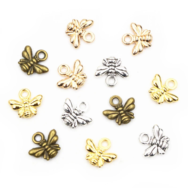 30pcs Charms bee 10x11mm Tibetan Silver Plated Bronze Pendants Antique Jewelry Making DIY Handmade Craft