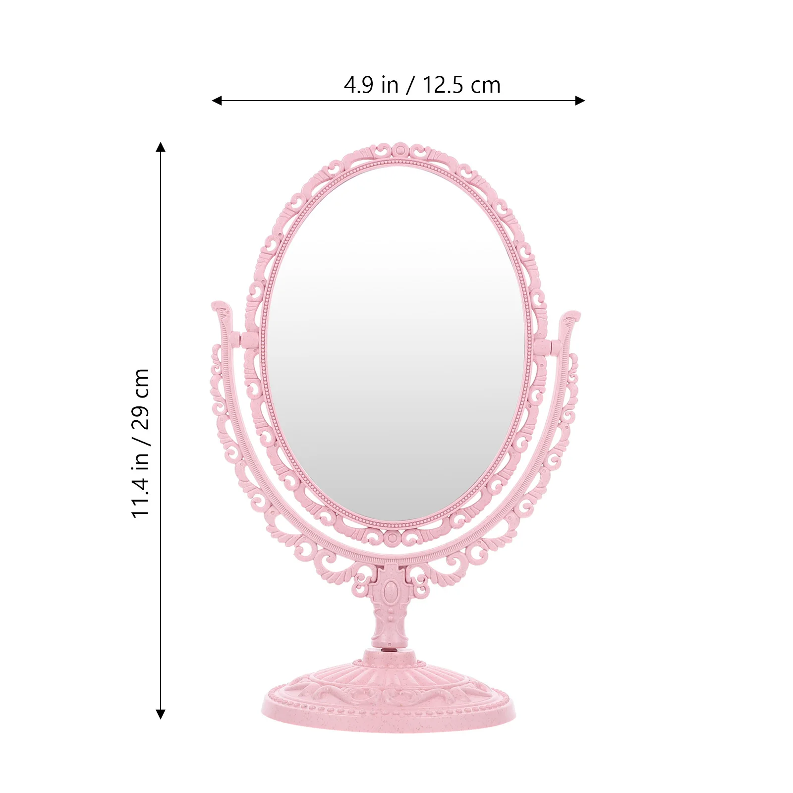 Dubbelzijdige make-upspiegel roze 360 graden rotatie Hd 2x vergrotende make-upspiegel Afneembaar basisontwerp