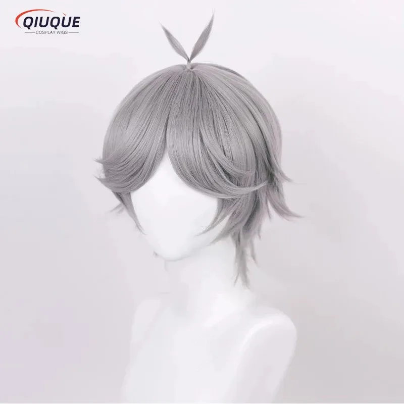 

asdh8@Anime Sugawara Koushi Cosplay Wig Silver G Short Heat Resistant Synthetic Hair Halloween Role Play Wigs + Wig CapCOSda@