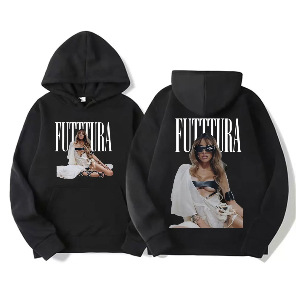 ألبوم Tini Stoessel Futura جولة هوديس موضة الهيب هوب خمر بلوزات الرجال النساء Bodywarmer دافئ عادية مقنع الشارع الشهير #2