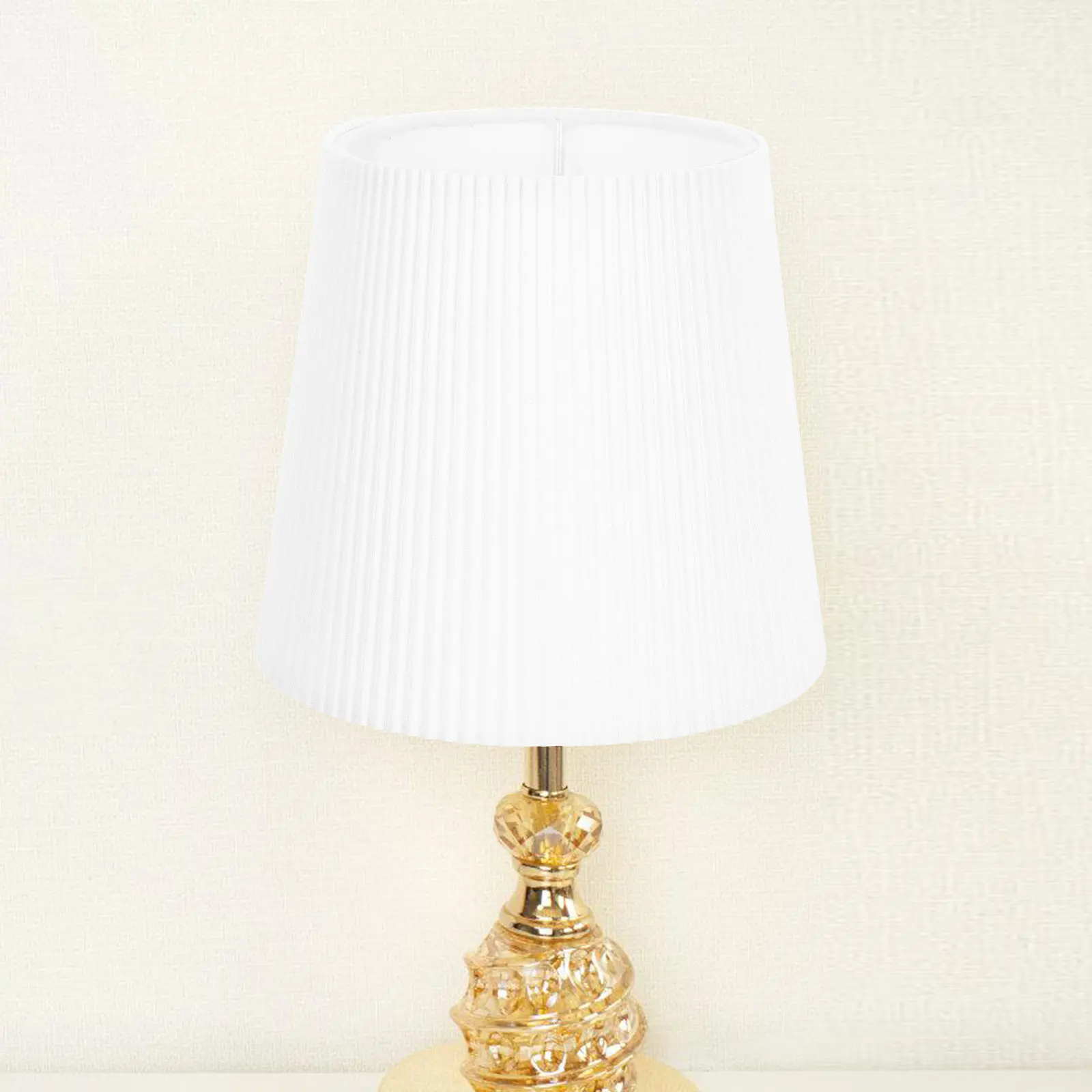 

Small Pleated Fabric Lampshade White Cloth Light Shade Cover for Table Floor Lamps Bedroom Living Room Office Decor