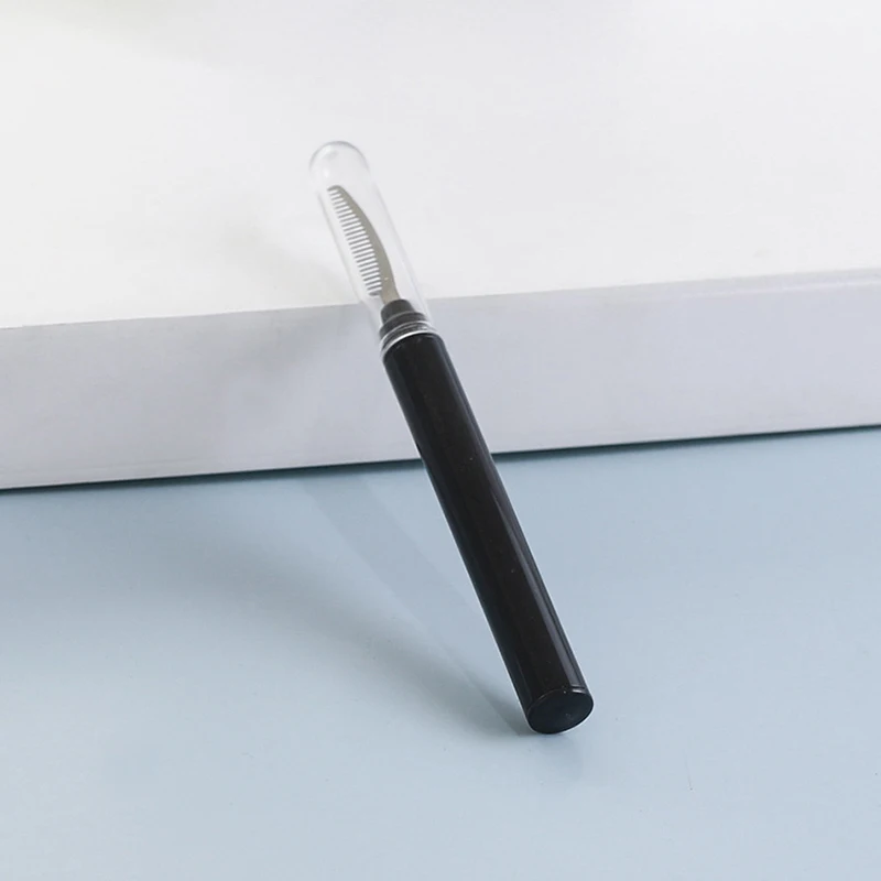 Peine de Clip de pestañas negro con cubierta, separador de pestañas, levantamiento de ojos, rizo, cepillo de Metal, Mini peine de cejas, herramienta de maquillaje de belleza