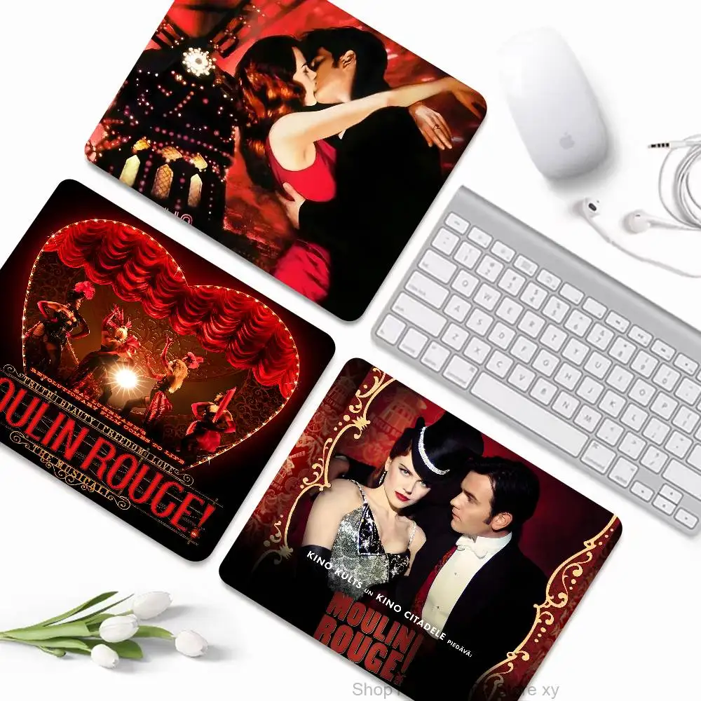 Classic Movie M-Moulin Rouge Mousepad Small LockEdge Mouse Pad For Gamers Computer Desk Pad Rectangular Anti-slip Rubber